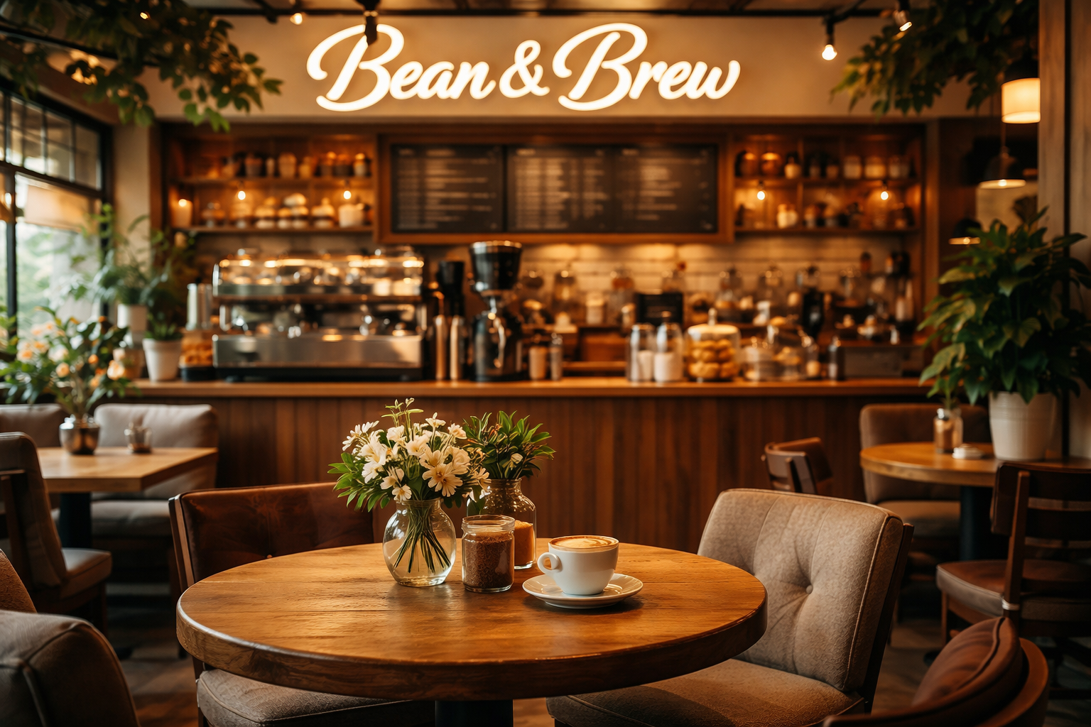 Inside view of Bean & Brew Cafe